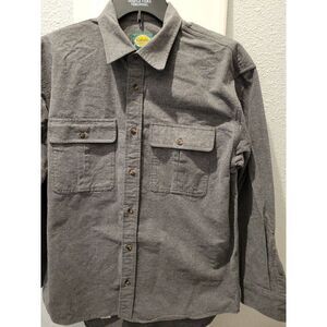 Cabela's Shirt Adult Large  Gray Button Up‎ Long Sleeve Thick Cotton Mens A341